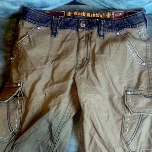 Olive green rock shorts